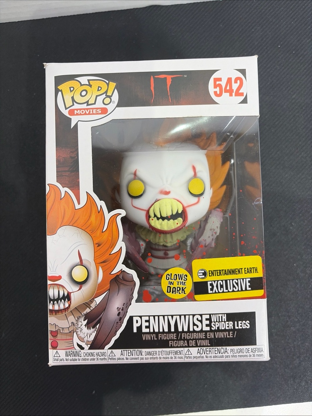 Funko Pop! Movies: IT Pennywise with Spider Legs #542 GITD Entertainment Earth